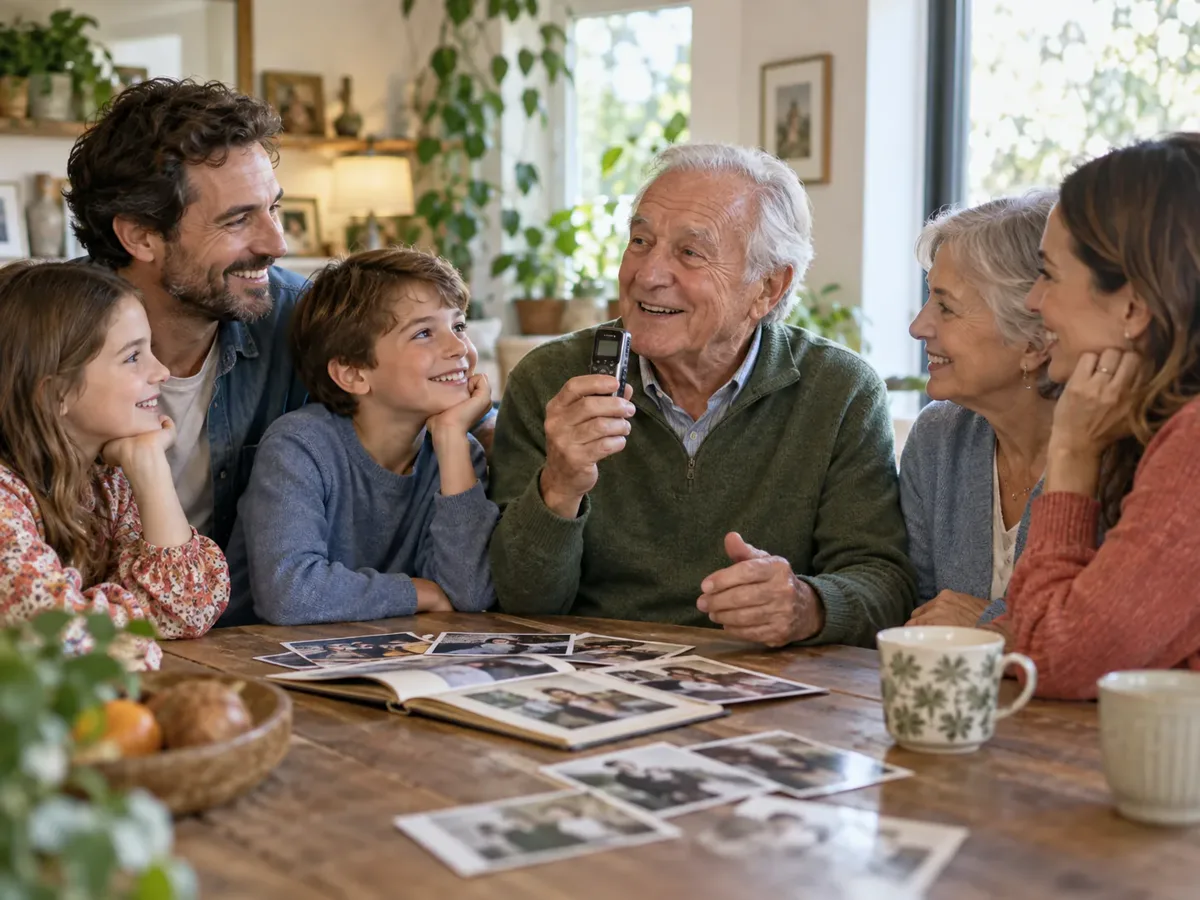 An illustrative scene about preserving family stories