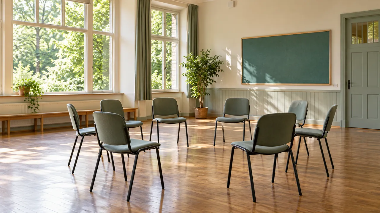 Salle scolaire vide préparée pour des retrouvailles volontaires